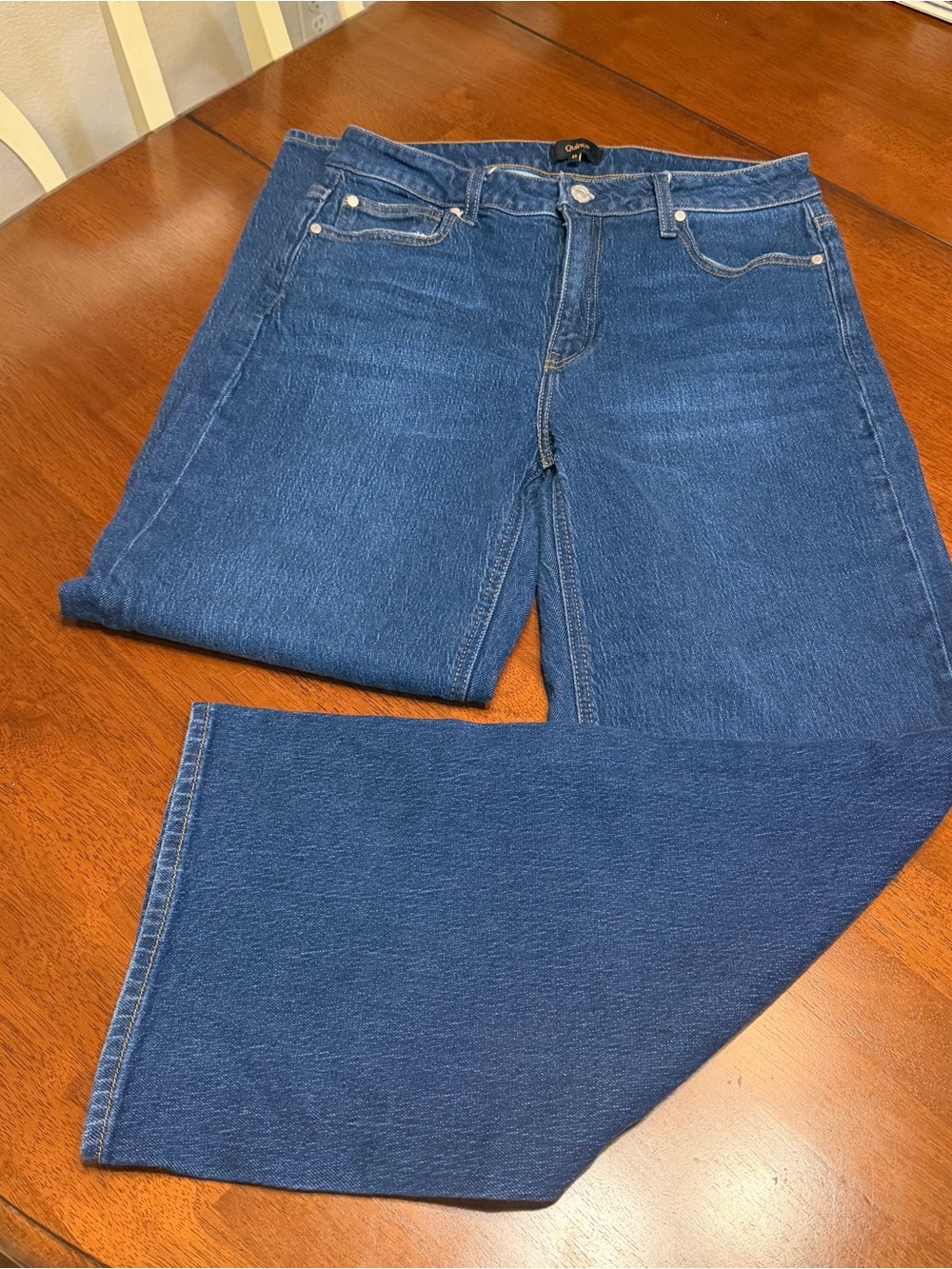 Quince Women Bella Stretch Relaxed Straight Jeans Stormy Blue 31